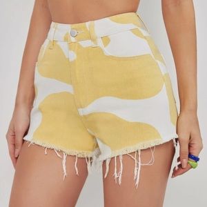 Yellow mike print shorts. NEW WORN NEW WITH TAGS